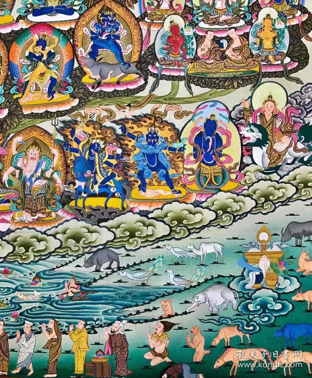 【金刚总持皈依境】噶举派必修,尼泊尔唐卡大师作品 矿物颜料,纯金