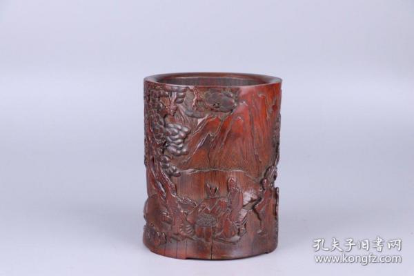 刻画细腻,整器线条流畅,工艺考究,造型别稚剿评硗老竹雕收藏价值