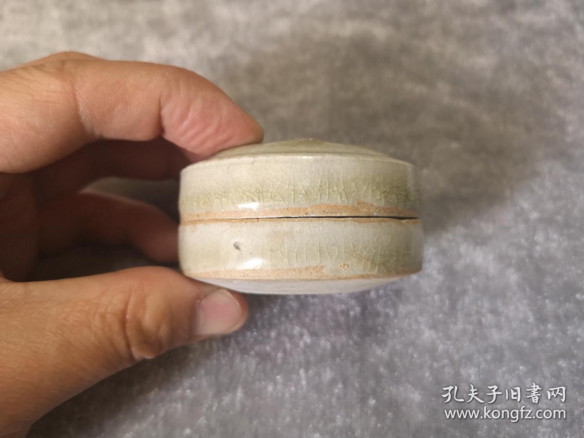 老窑唐代相州窑青瓷模印宝相花纹粉盒器型规矩周正典型唐代仿金银器