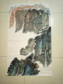 四川著名画家许文卿三尺山水《峨嵋秀色》