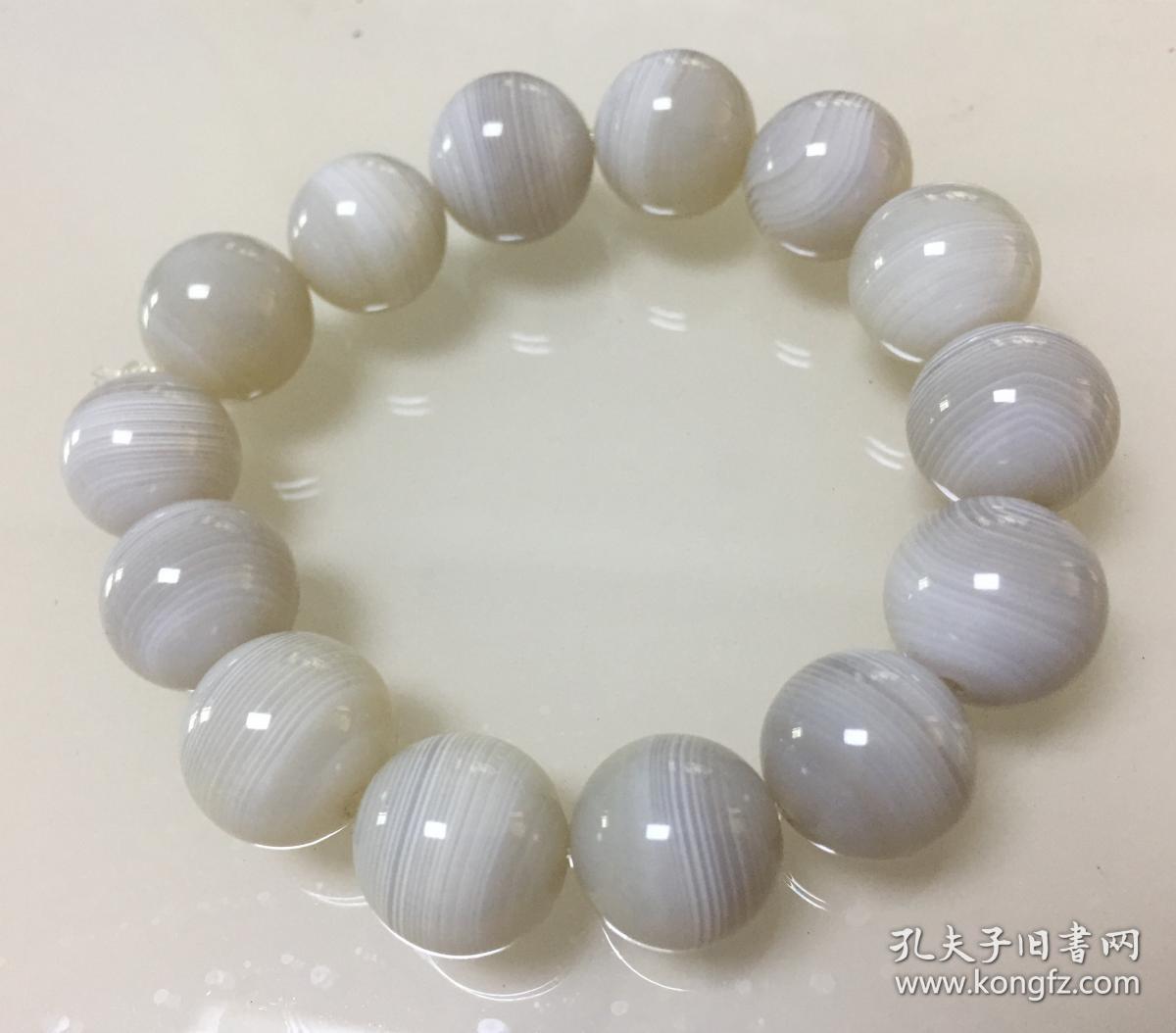 纯天然,缠丝白玛瑙手串,玛瑙手链,温润如玉,白色玛瑙