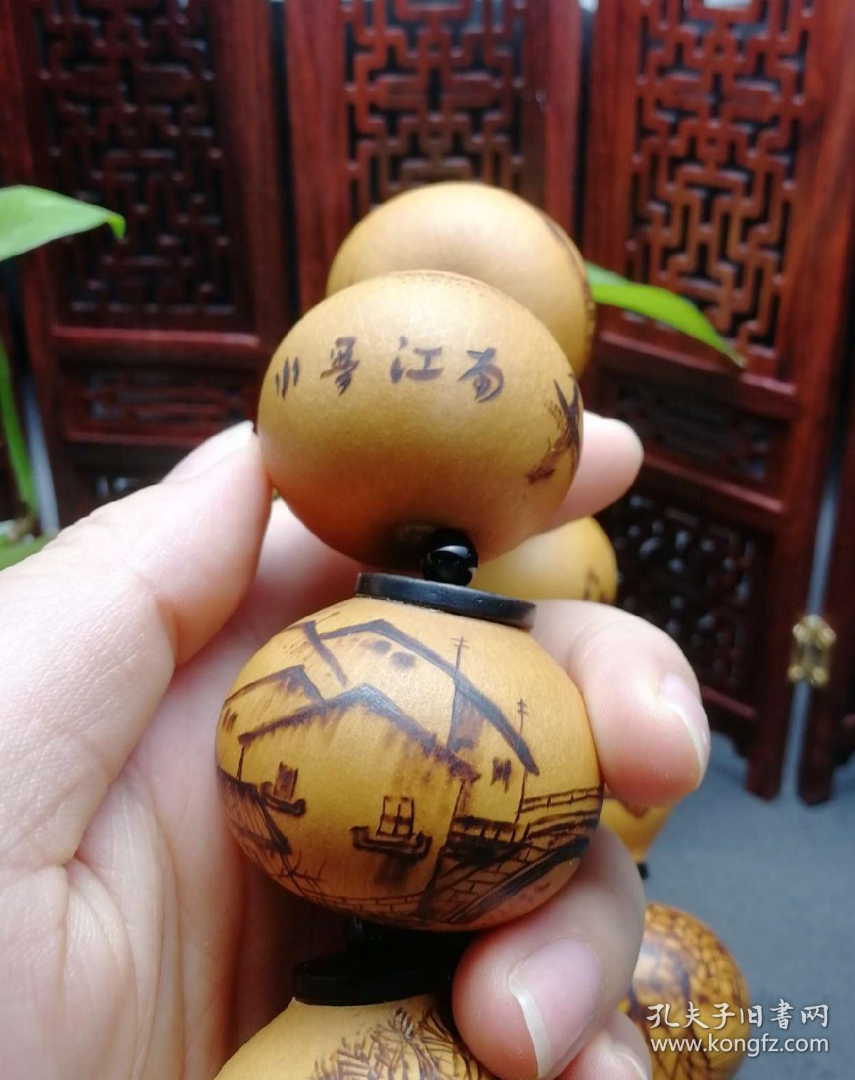 葫芦手持烙画【水墨江南】