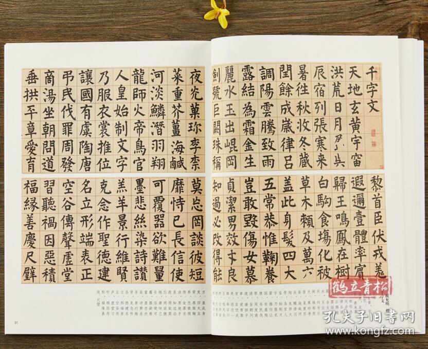 篆书千字文 隶书千字文 草书千字文 6册赵孟頫智永祝允明毛笔字帖