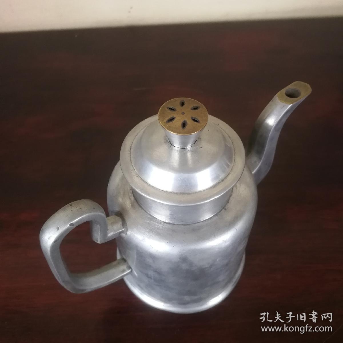 老锡壶带把白锡酒壶精致的小锡壶晚清民国老物件古玩锡器