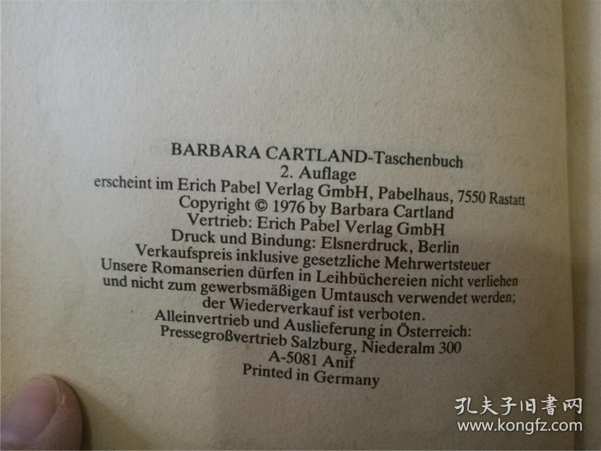 barbaracartland,barbarafrittoli celiebte dominica(德文原版)_barbara cartland_孔