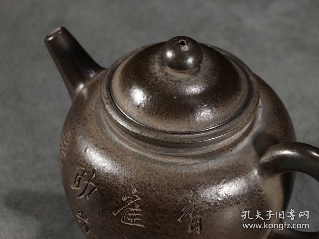 历代壶艺 刻绘老紫砂壶孟臣