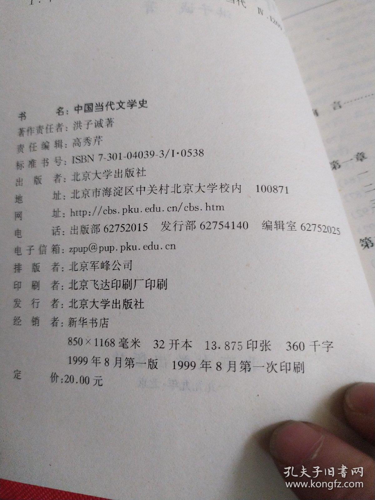 中国当代文学史_洪子诚_孔夫子旧书网