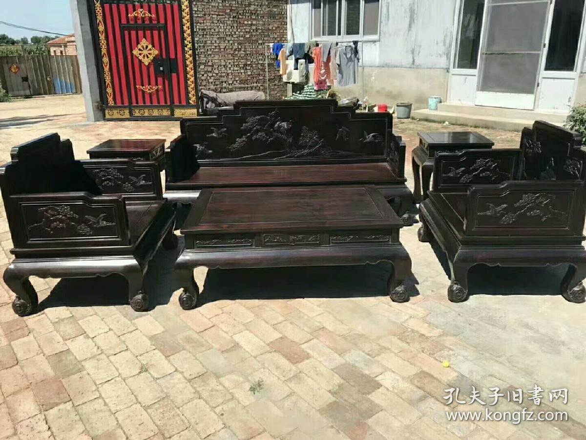 小叶紫檀沙发六件套
