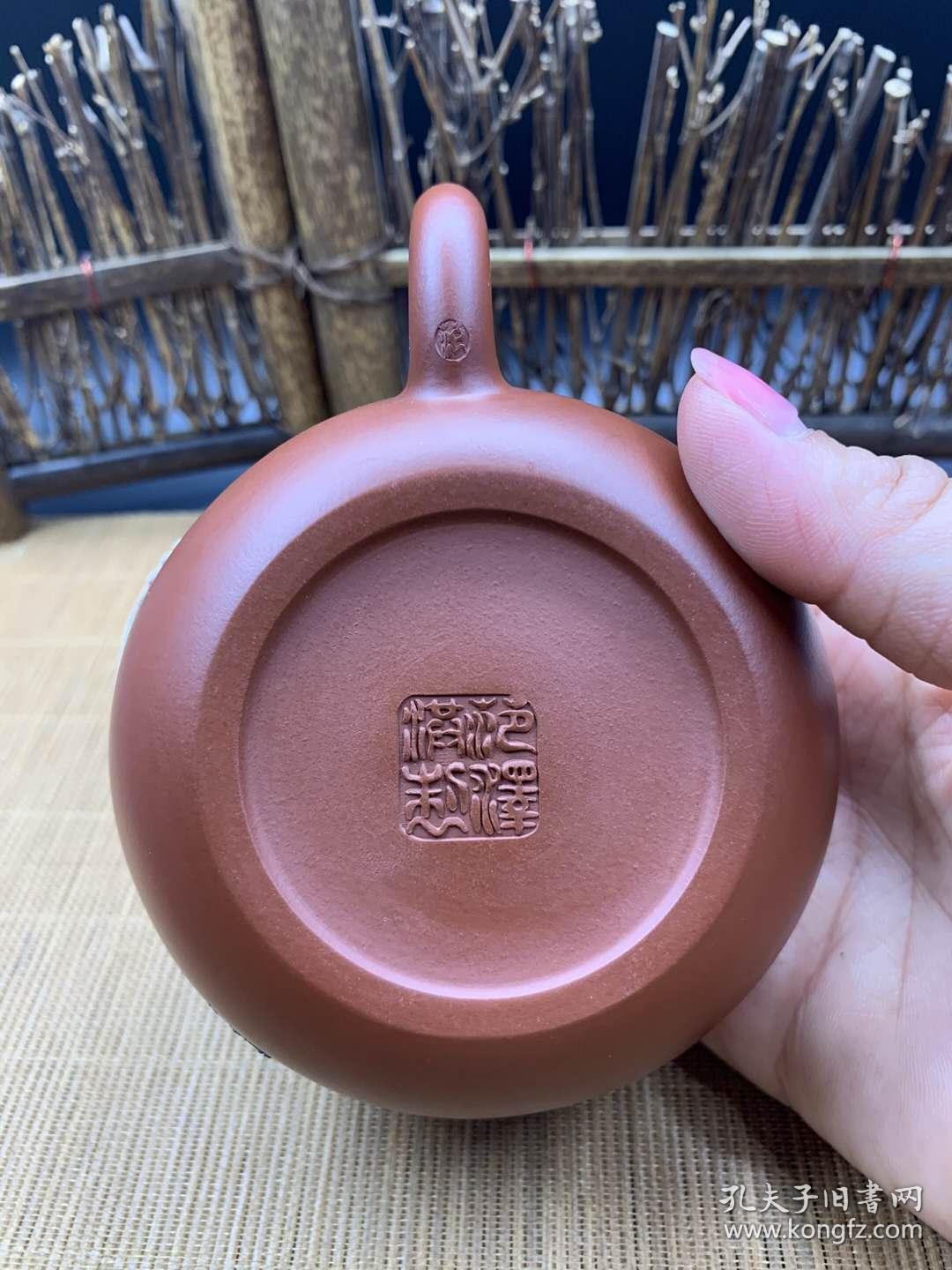 范泽洪款精品紫砂壶原矿大红袍松鹤年延西施壶