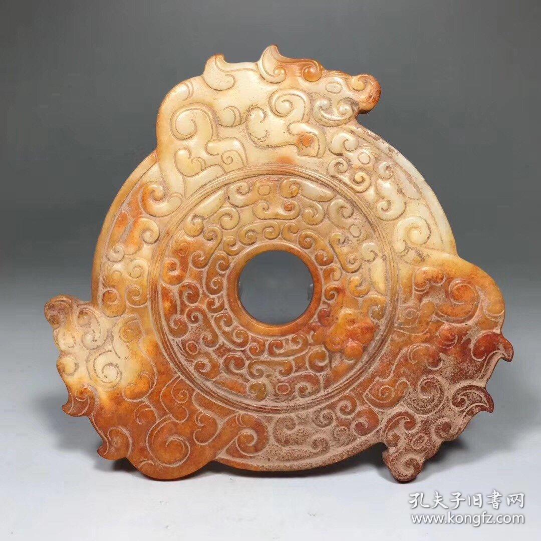 精品旧藏高古汉代和田玉双面工玉璧雕工精湛