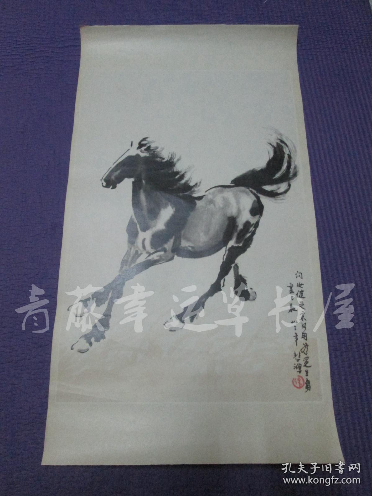 徐悲鸿画马一张(尺寸:62x33.8)