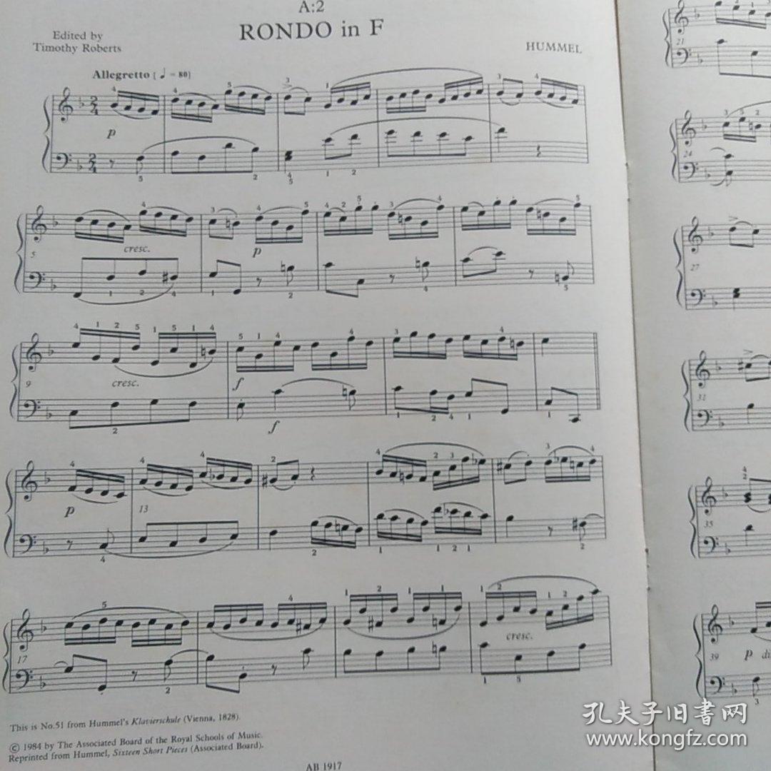 英文原版钢琴谱: piano examination pieces (7本合售,无字迹)