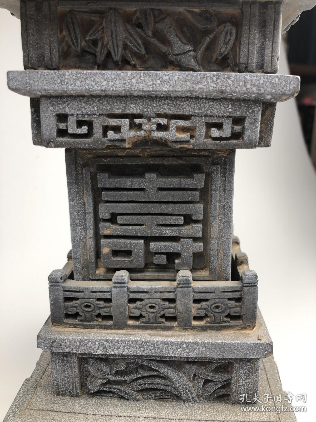 福禄寿喜毛笔筒插花器青砖雕刻砖雕工艺品195115115