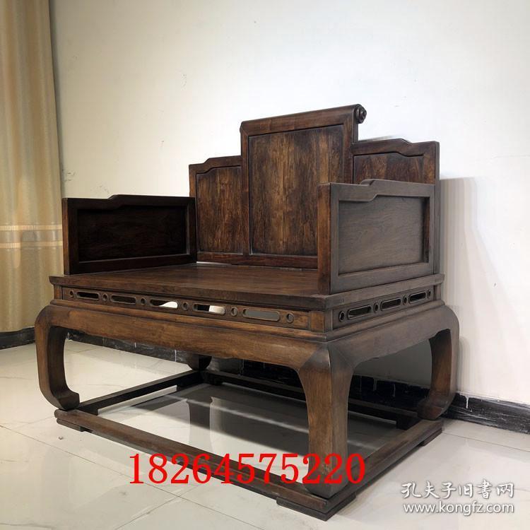 明清老家具老黄花梨太师椅会所 清代老黄花梨家具宝座 古董老木器古代