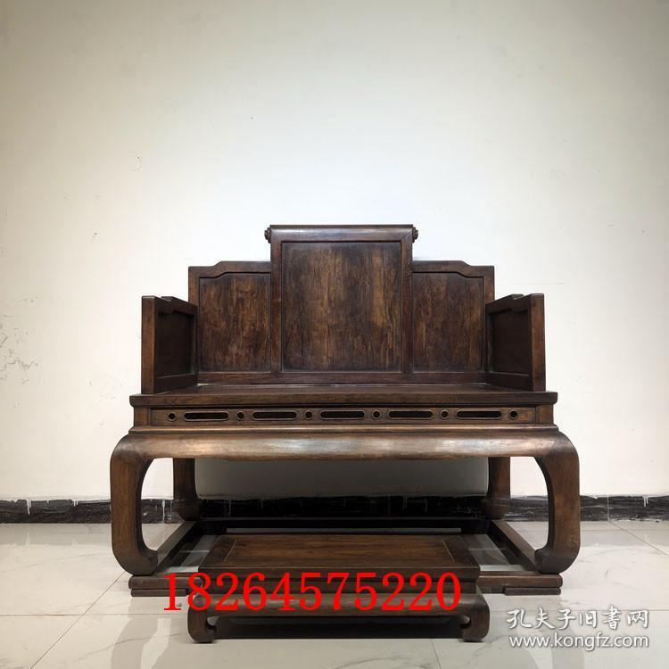 明清老家具老黄花梨太师椅会所 清代老黄花梨家具宝座 古董老木器古代