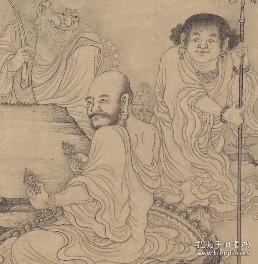 李公麟 十六应真图.纸本大小32.77*1050厘米.宣纸原色
