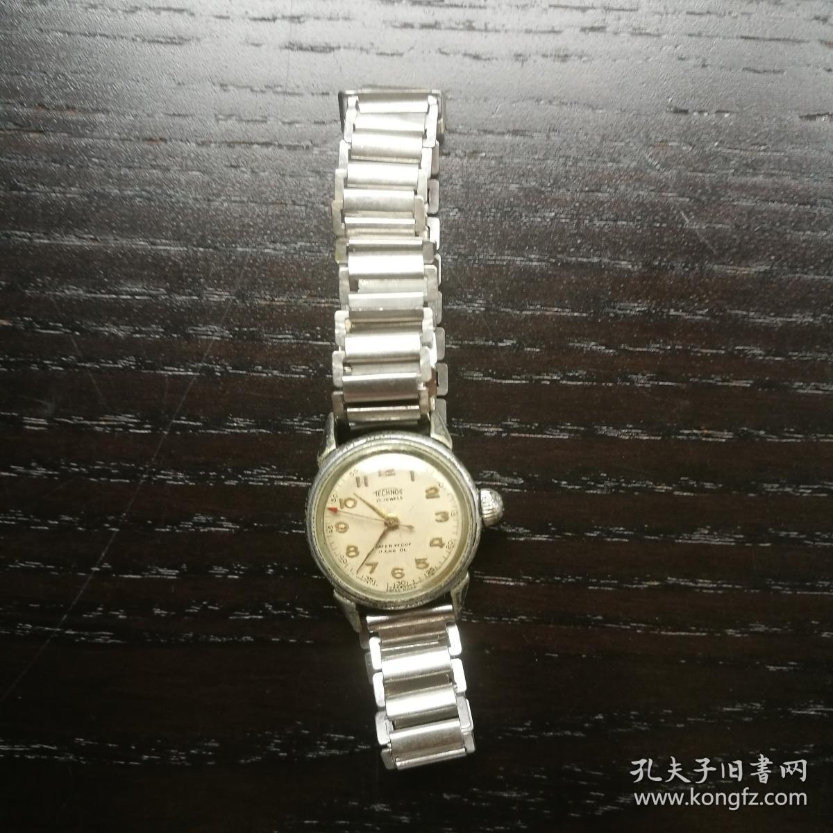 瑞士制technos天克诺古董手表女表机械表17钻防水防磁