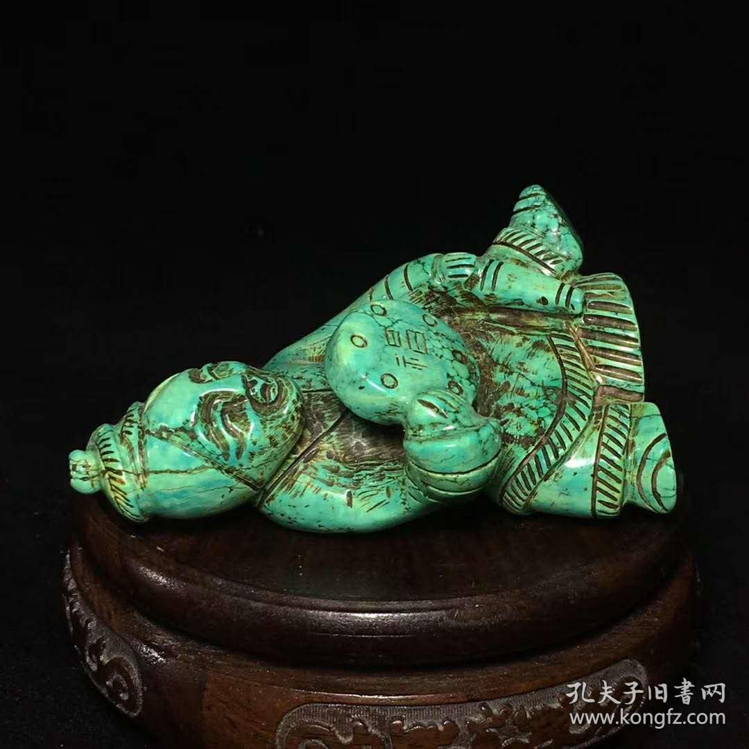 绿松石摆件尺寸:长宽高:7/4.2/9cm 重量:167.8g