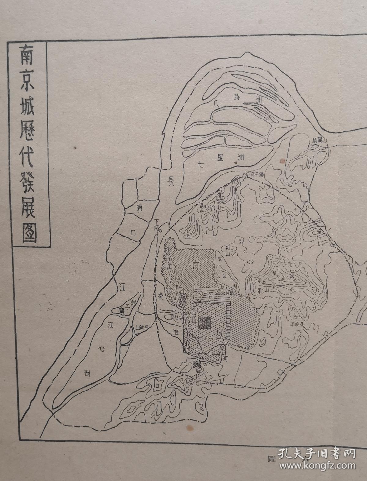 图例:越城,楚金陵邑,六朝都城,隋蒋州,唐升州,南唐江宁府,明内城即