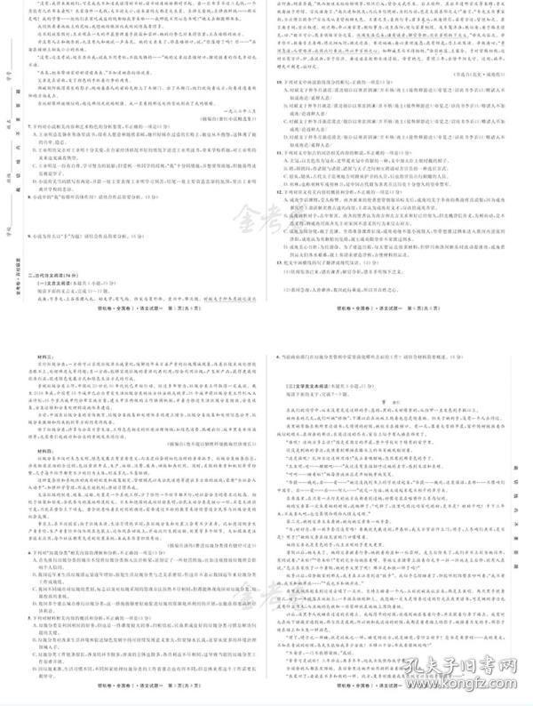 2020新版 金考卷百校联盟领航卷语文全国1卷 新课标著名重点中学领航