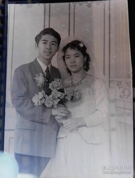 老底片,八十年代,结婚照婚纱照2件