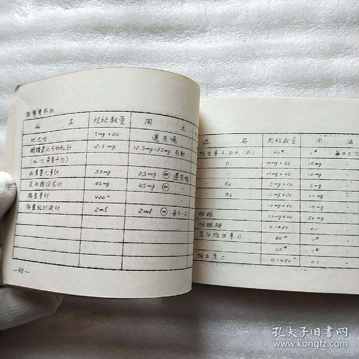 门急诊常用药品协定处方 64开【书内有字迹】