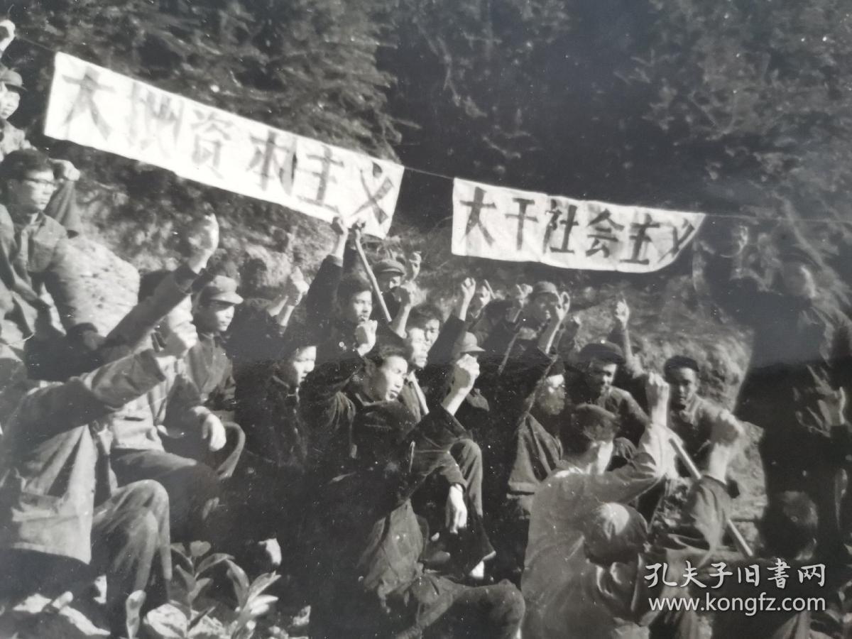 原版老照片:建国初期大跃进时期 谷霁光率领学生劳动场景 热火朝天