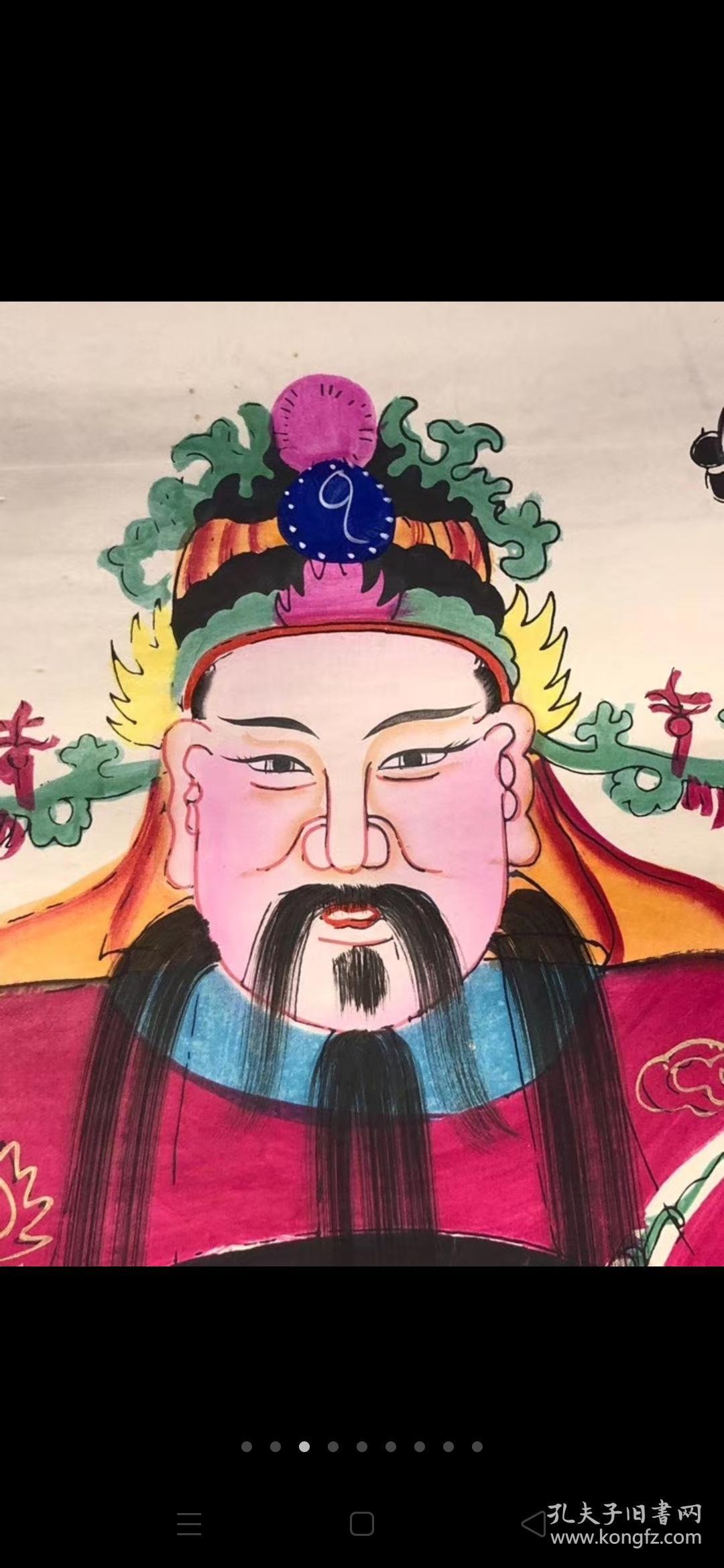 手工绘画,条幅画博古插画图,保佑祖辈平安幸福,升官发财,非常难得适合