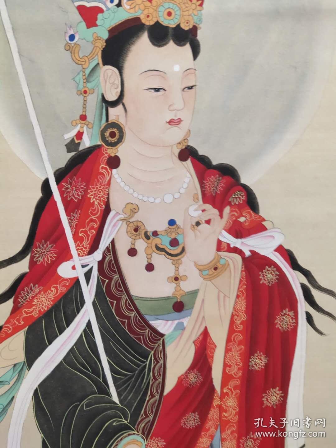 四尺中堂画,张大千佛教人物画,纯手绘之作,实物拍摄