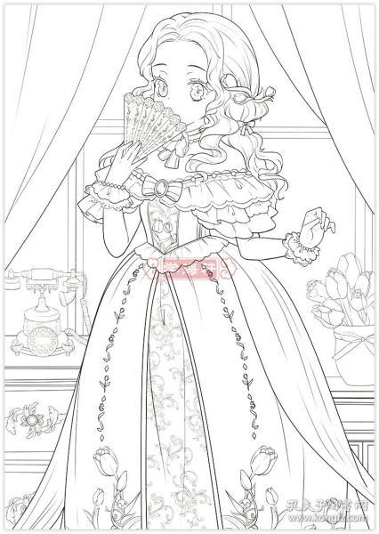 水彩色铅笔绘画成人学生零基础填色涂色临摹画册书籍 漫画卡通q版人物