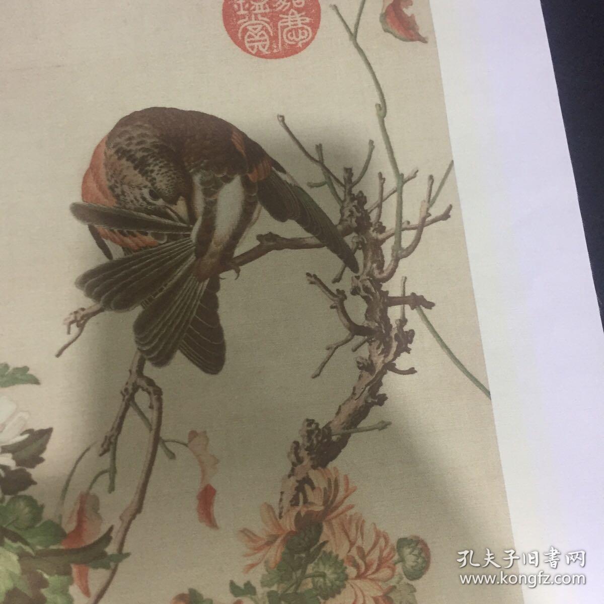 绢画11郎世宁花鸟印刷品详见图片品相自鉴