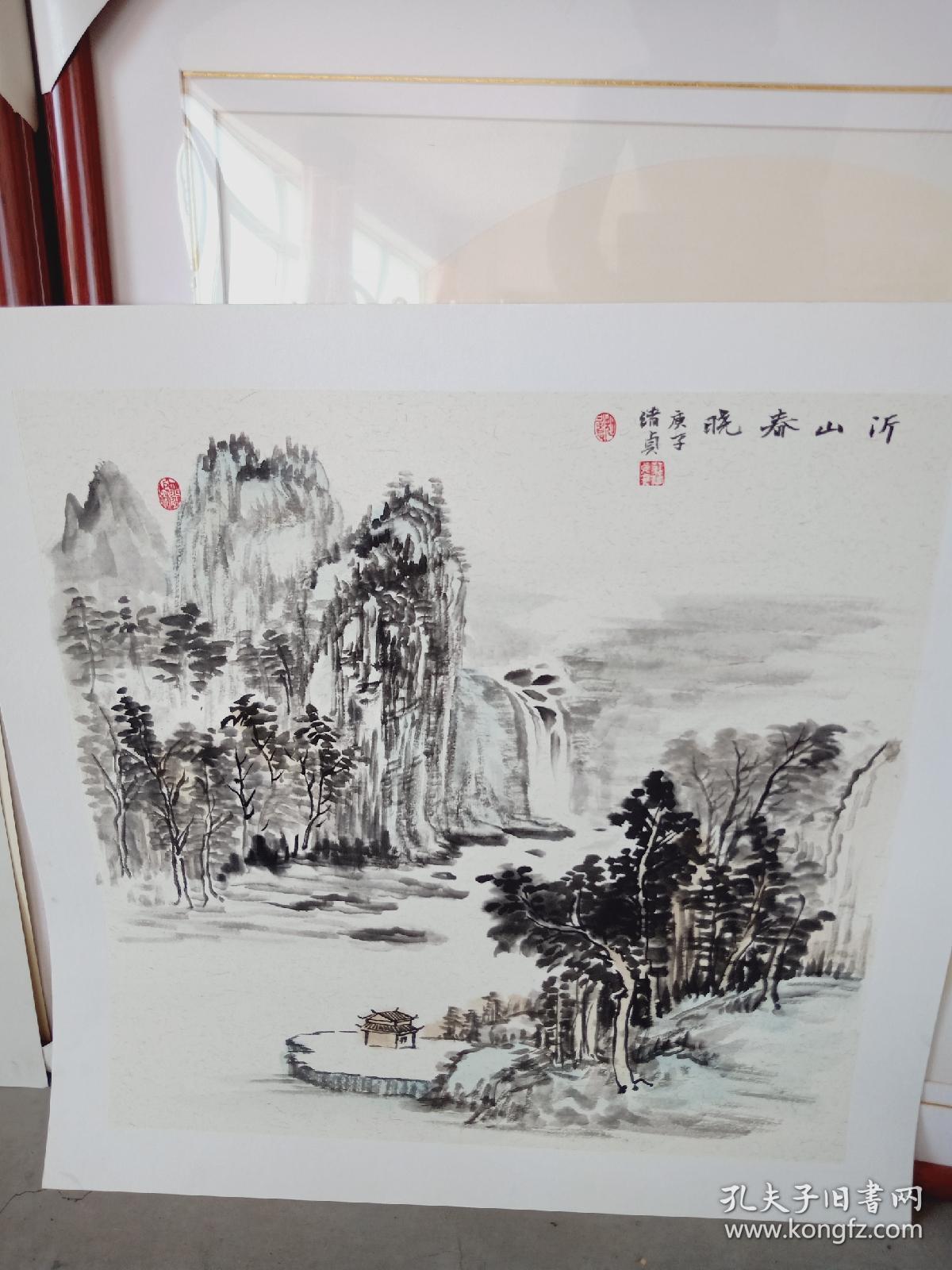 庄绪贞国画四尺对开山水4