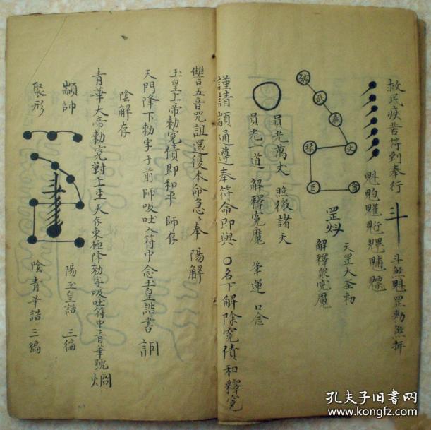 民国符咒书先天斗母奏告符秘一宗 分禄马看吉凶 收罡咒 百解符 九牛符