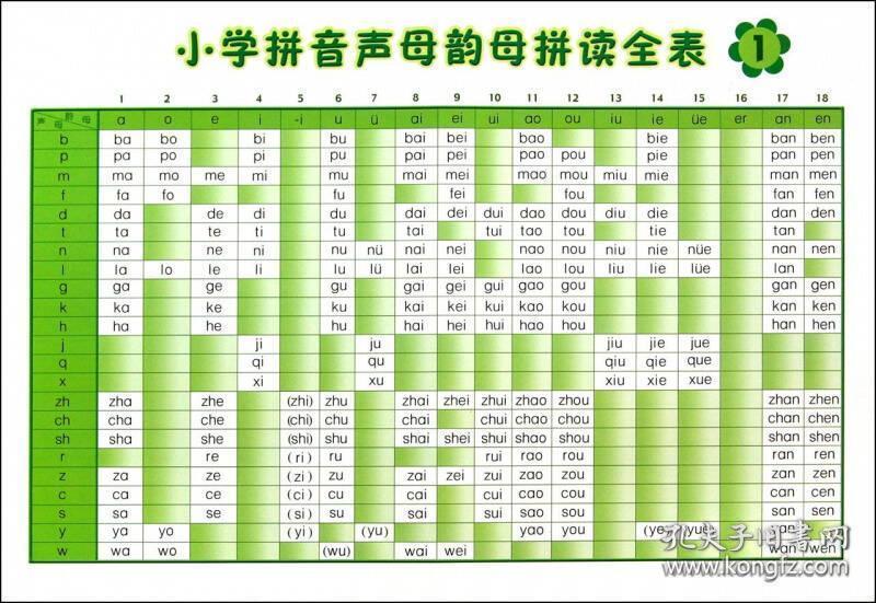 当天发货,秒回复咨询 小学拼音声母韵母拼读全表 汉语