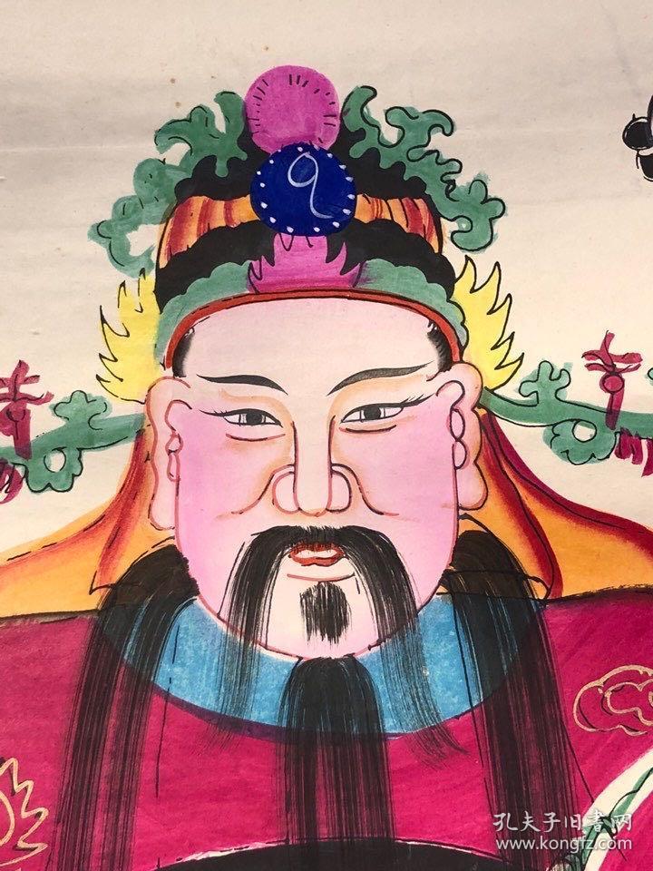 手工绘画,条幅画博古插画图,保佑祖辈平安幸福,升官发财,非常难得适合