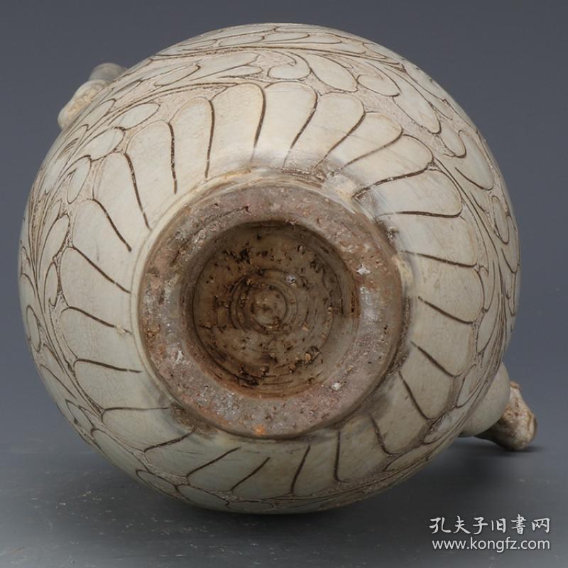 宋代磁州窑刻花风头执壶古董古玩仿古瓷器摆件民间旧货收藏品