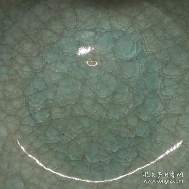 宋汝窑冰裂釉刻花碗 古董老货古玩旧货 仿古做旧瓷器摆件民间收藏