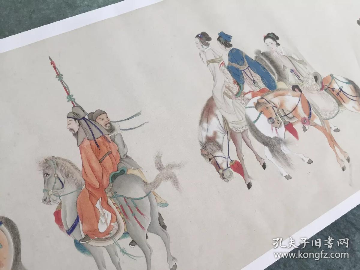 长卷人物画 《昭君出塞图》长卷, 原尺寸原色艺术微喷