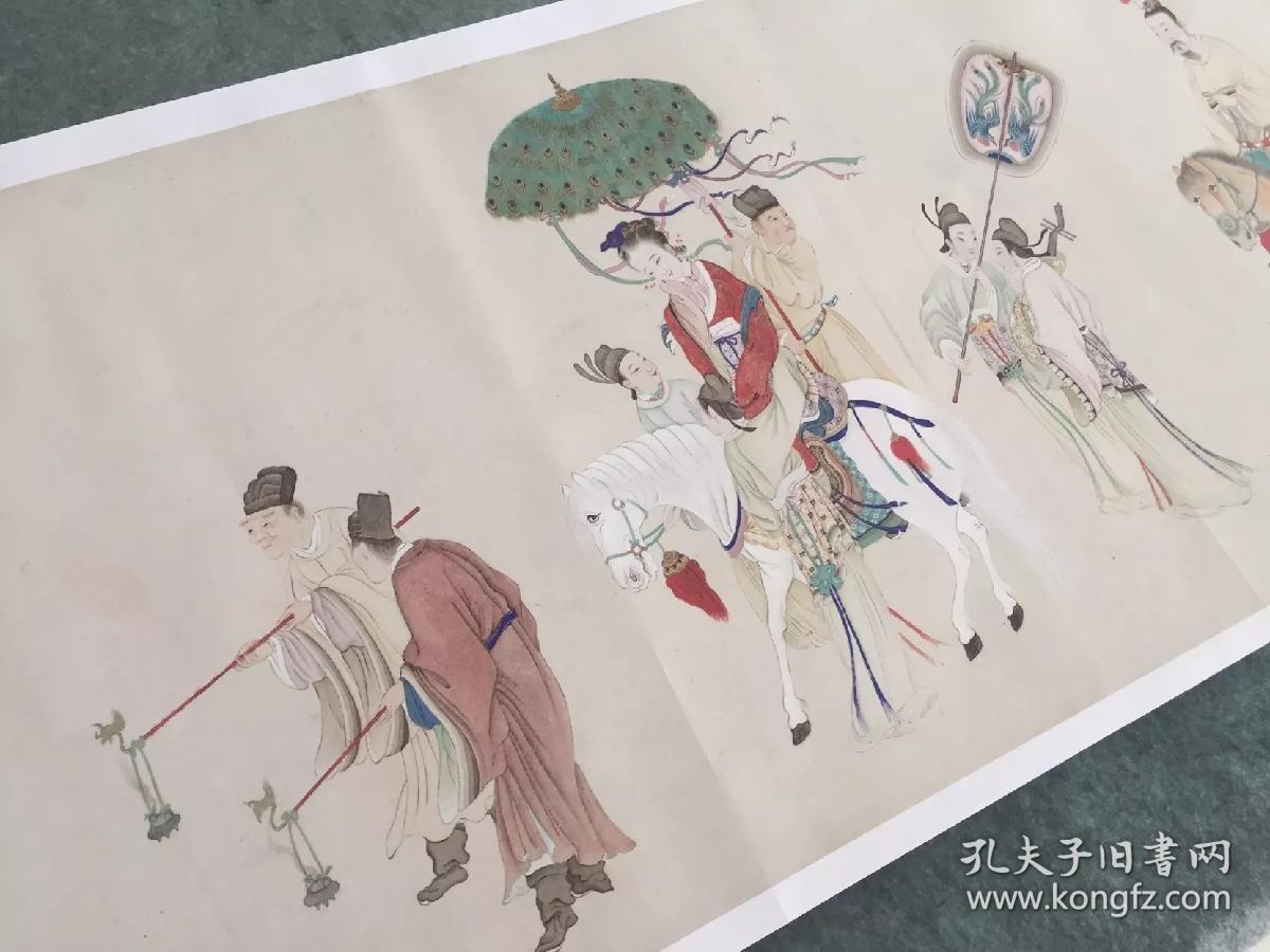 长卷人物画 《昭君出塞图》长卷, 原尺寸原色艺术微喷