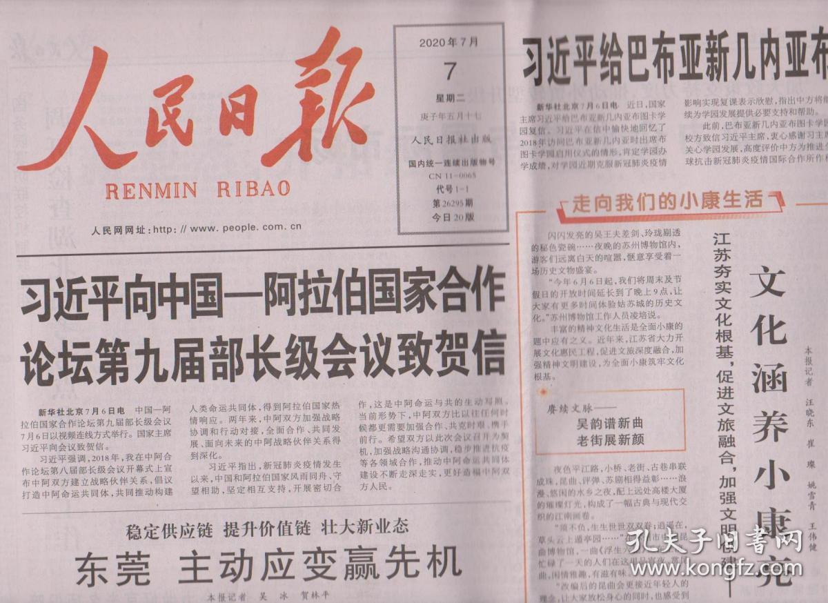 7人民日报 2020年中国经济年报人民日报新年报复古2020年人民日报