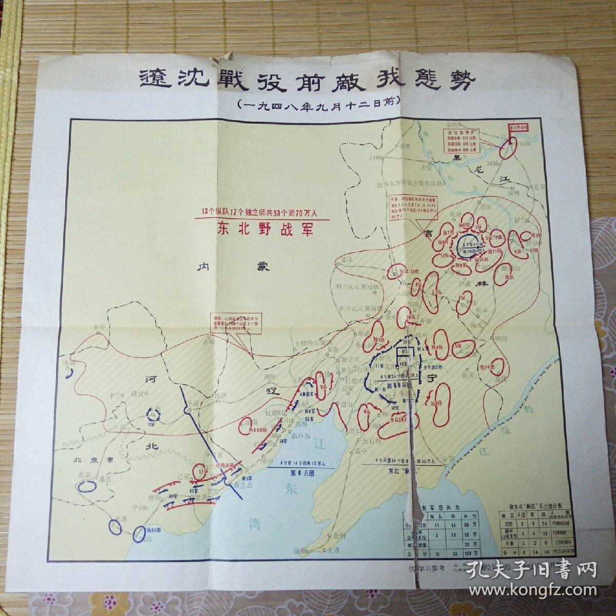 辽沈战役图敌我态势图