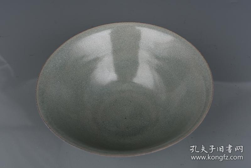 古玩古董古瓷器老货收藏 北宋汝窑刻莲花纹碗