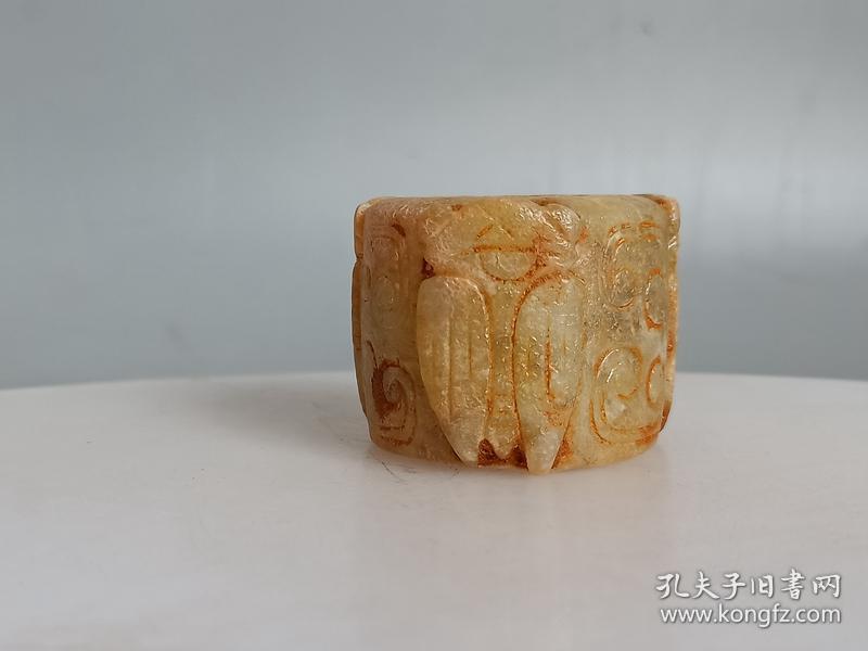 战汉古玉和田玉蝉扳指