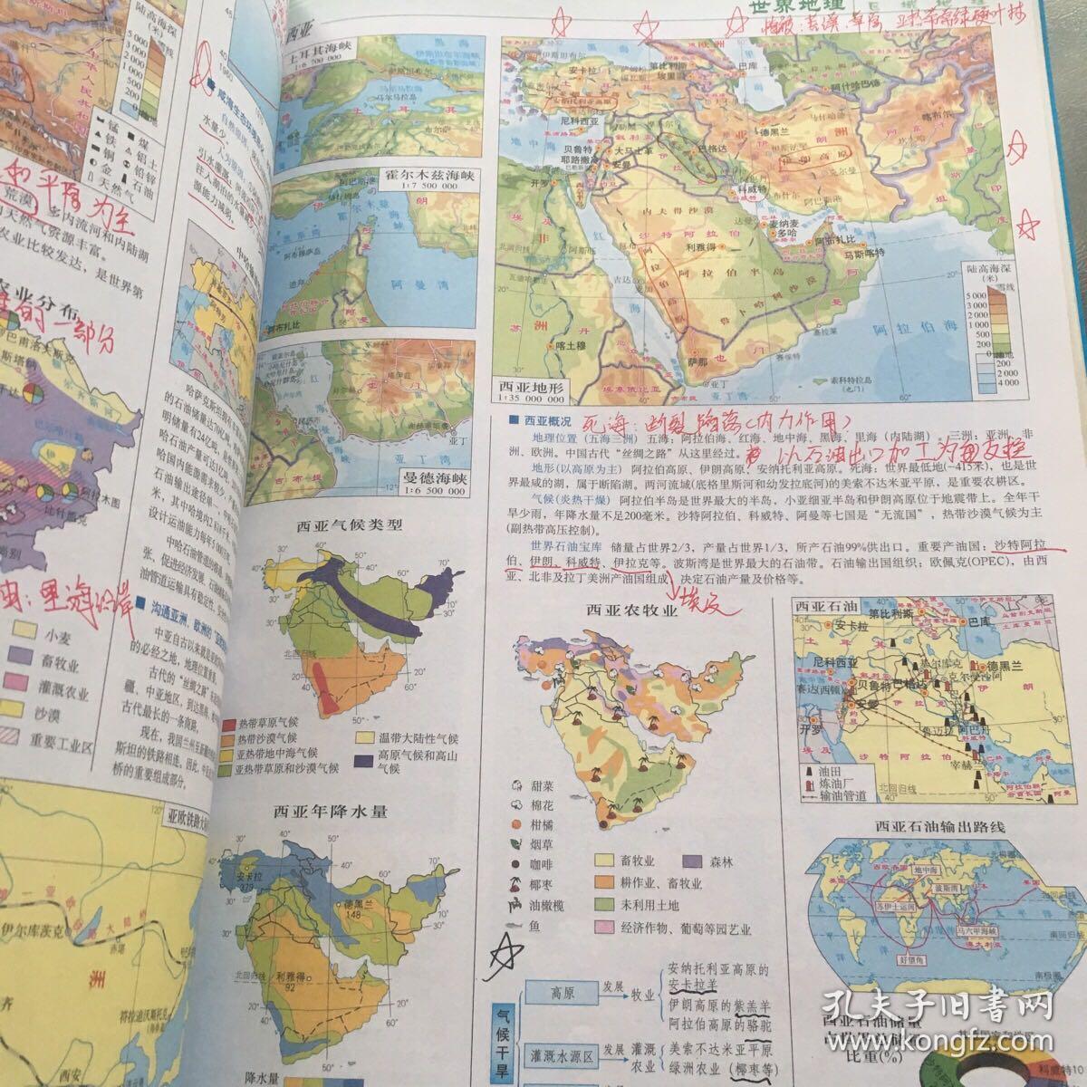 高中地理学习与考试实用地图册