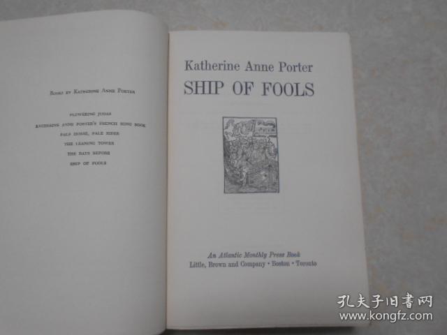 katherine anne porter,alice walker ship of fools, katherine anne porter(1962年精装厚