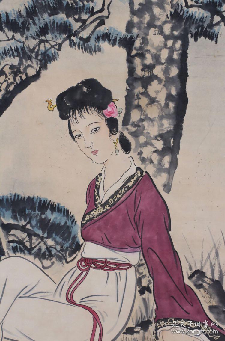 徐悲鸿松鹰仕女图