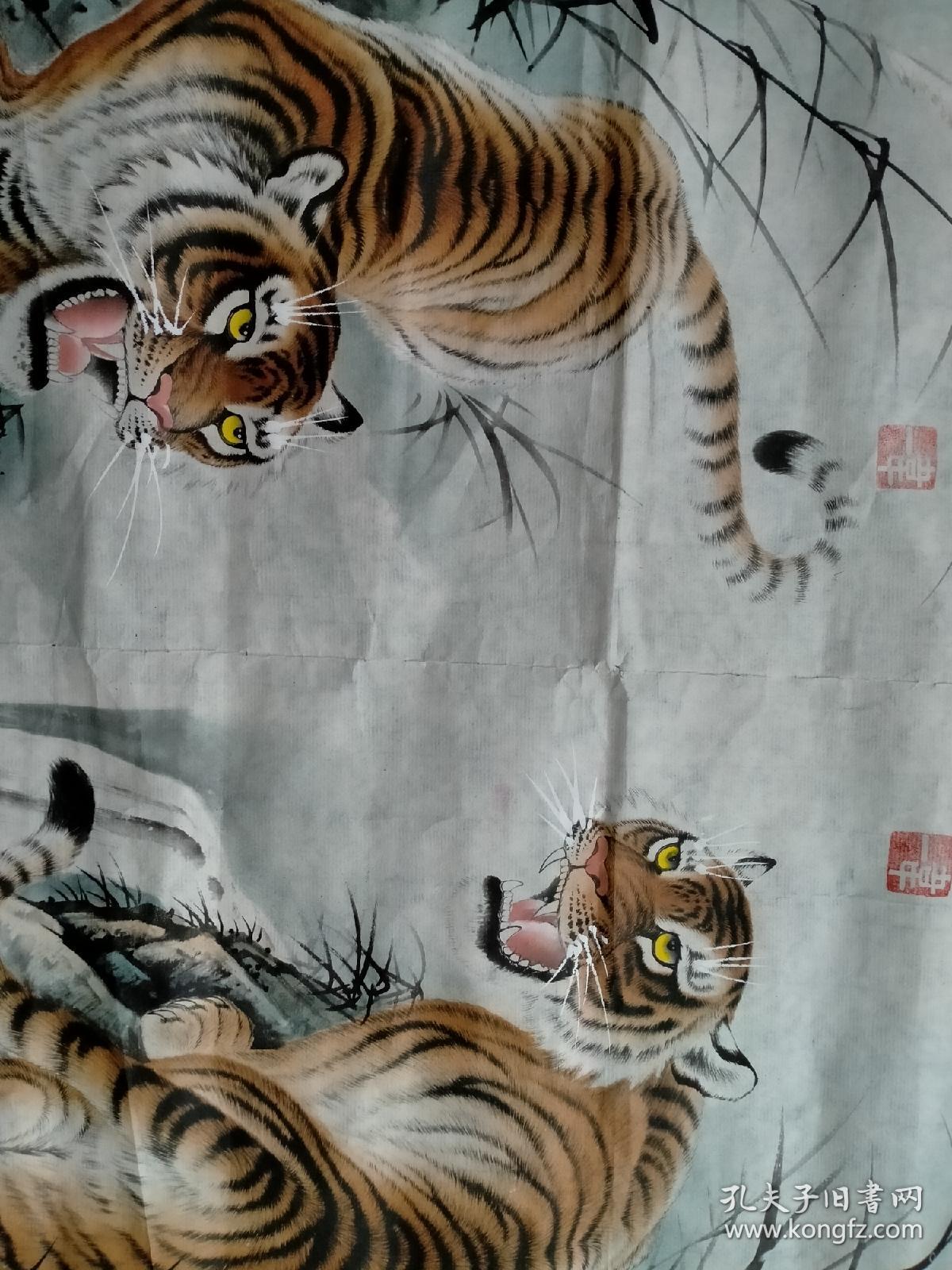虎作品,上山虎,下山虎.