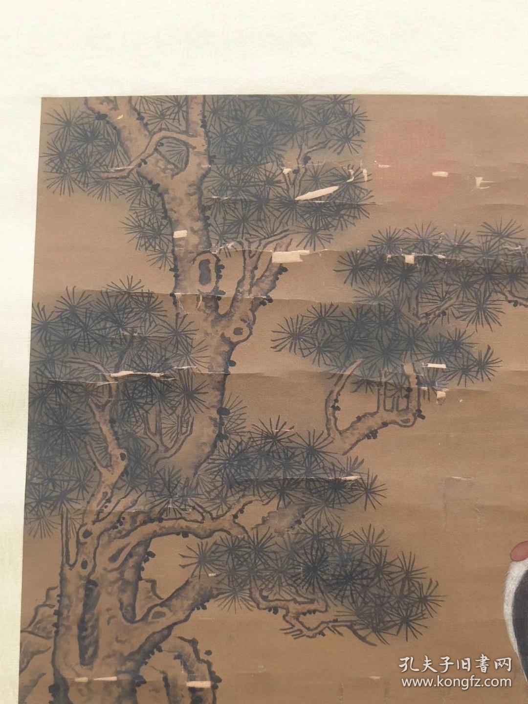 宣和殿御笔题字绢本设色纯手工绘画,线条纤细流畅,人物开脸俊俏,刻画
