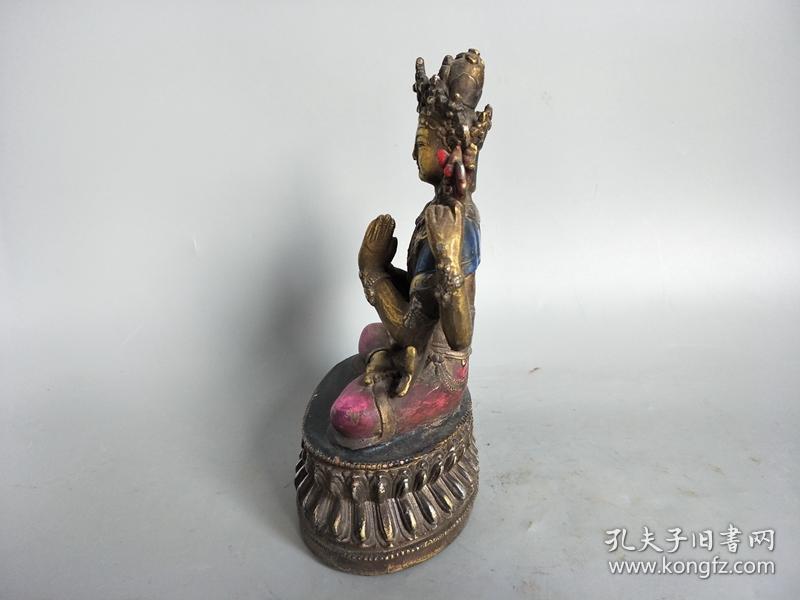 明代镶嵌松石铜佛像