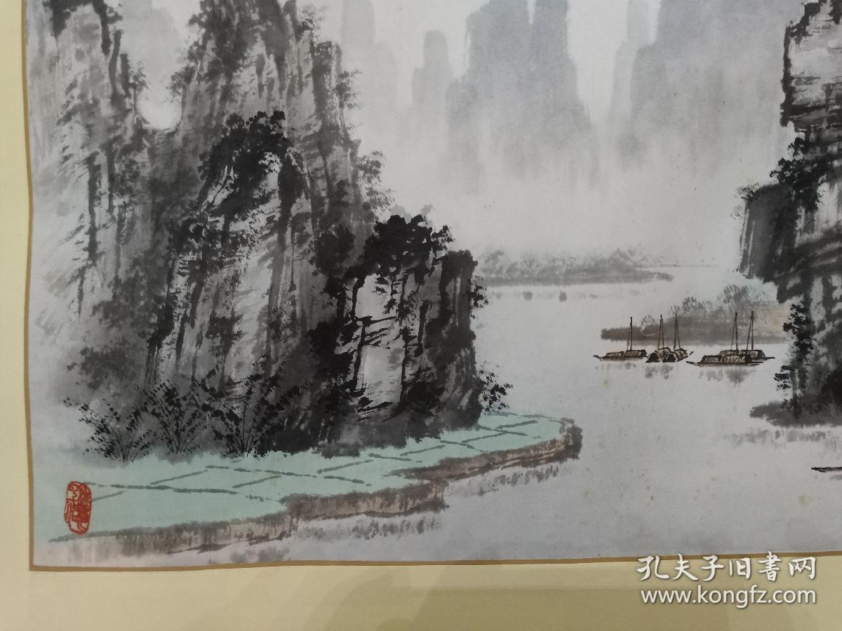 保真书画 著名国画家吴广泉先生山水画精品《桂林山水甲天下》一幅
